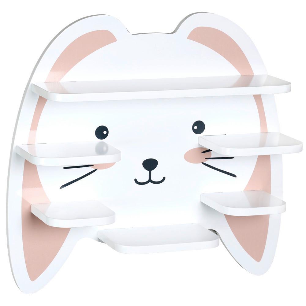 Wandregal Weiß, Hellrosa B: 45 cm - Hellrosa/Weiß, Basics, Holzwerkstoff (45/42/12cm) - Kesper