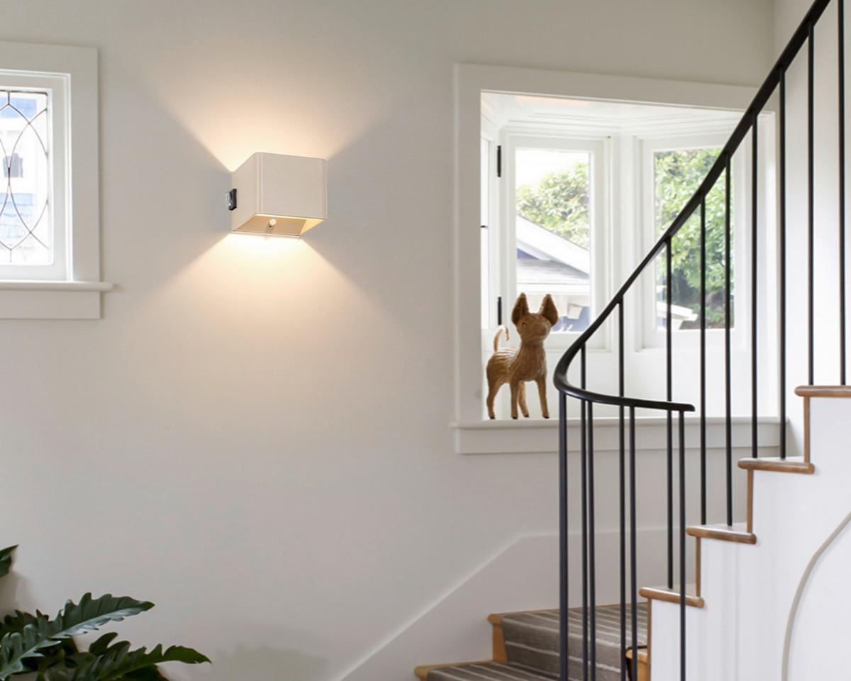 NÁSTĚNNÉ LED SVÍTIDLO HERO2 - pískové barvy, Moderní, kov/plast (10,28/10,1/8,05cm) - Modern Living