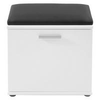 Garderobenbank Jakob Weiß/schwarz B: 48,5 Cm - Schwarz/Weiß, LIFESTYLE, Holzwerkstoff (48,5/49/30cm) - MID.YOU