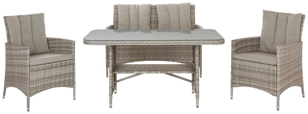 TERASOVÁ SEDACÍ SOUPRAVA MARGE - šedá, Moderní, kov/textil (262/129/88cm) - Modern Living