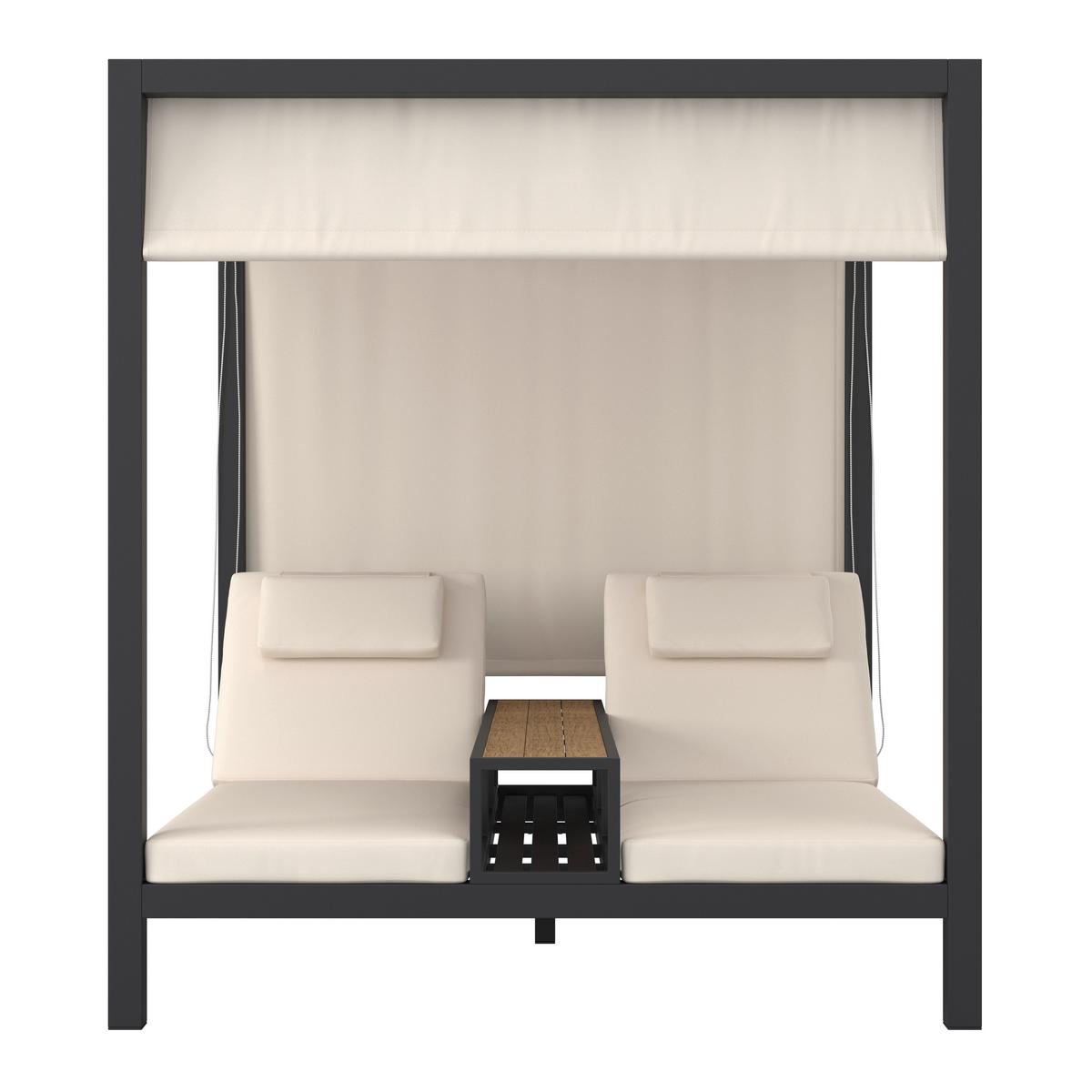 ZÁHRADNÁ POSTEĽ FELIPA - prírodná farba/béžová, Modern, kov/textil - Bessagi Garden