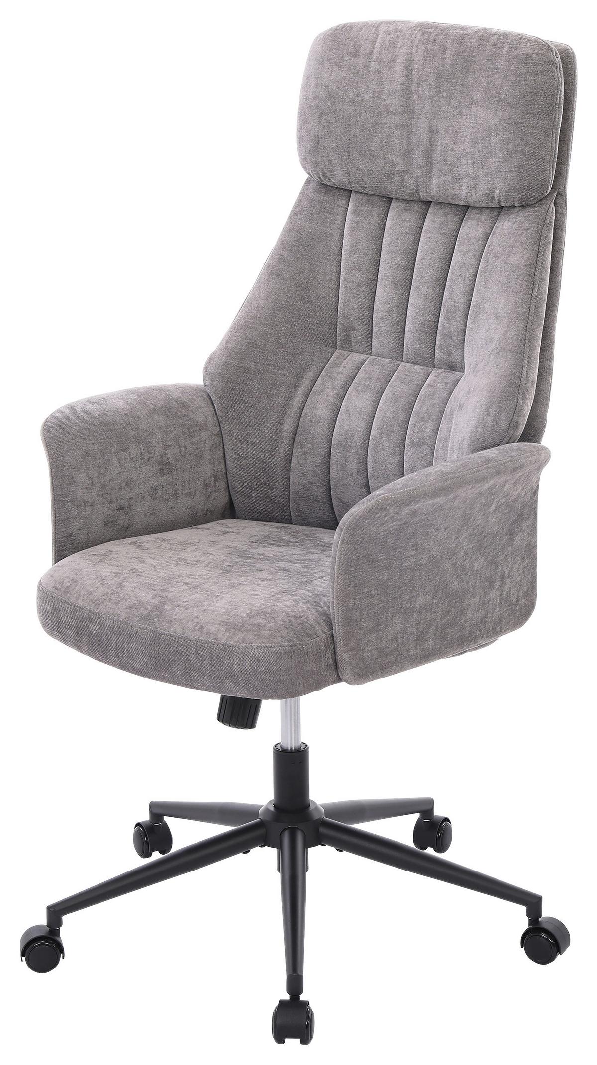 Drehstuhl Austin Grau B: 66 cm - Schwarz/Grau, MODERN, Holz/Kunststoff (66/114/122/64cm) - Livetastic
