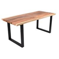 Gartentisch Tawan - Schwarz/Braun, Basics, Holz/Metall (180/80/77cm) - Gardenson