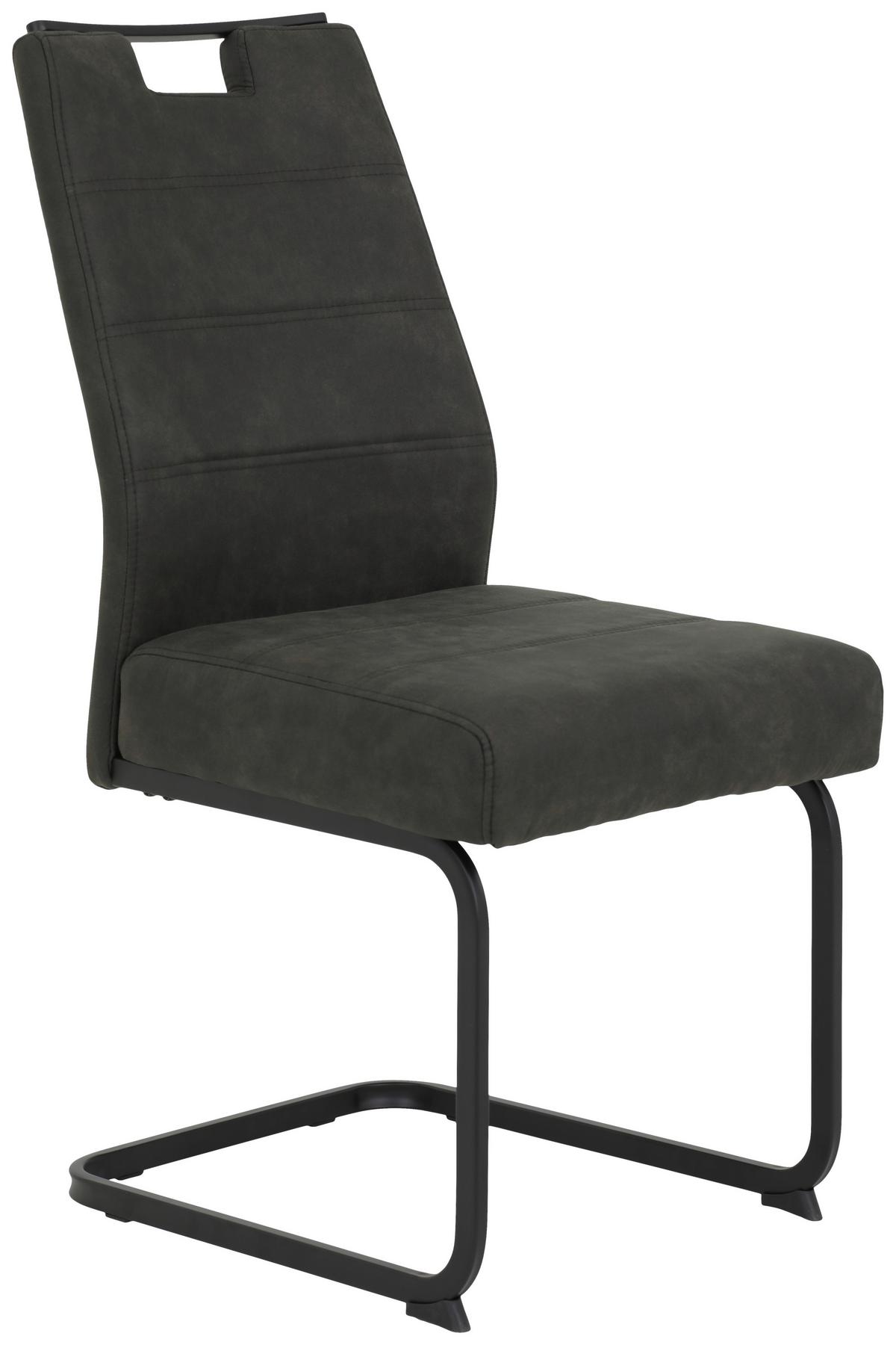 Schwingstuhl-set Kerstin S - Anthrazit/Schwarz, MODERN, Textil/Metall (49/100/61cm) - MID.YOU