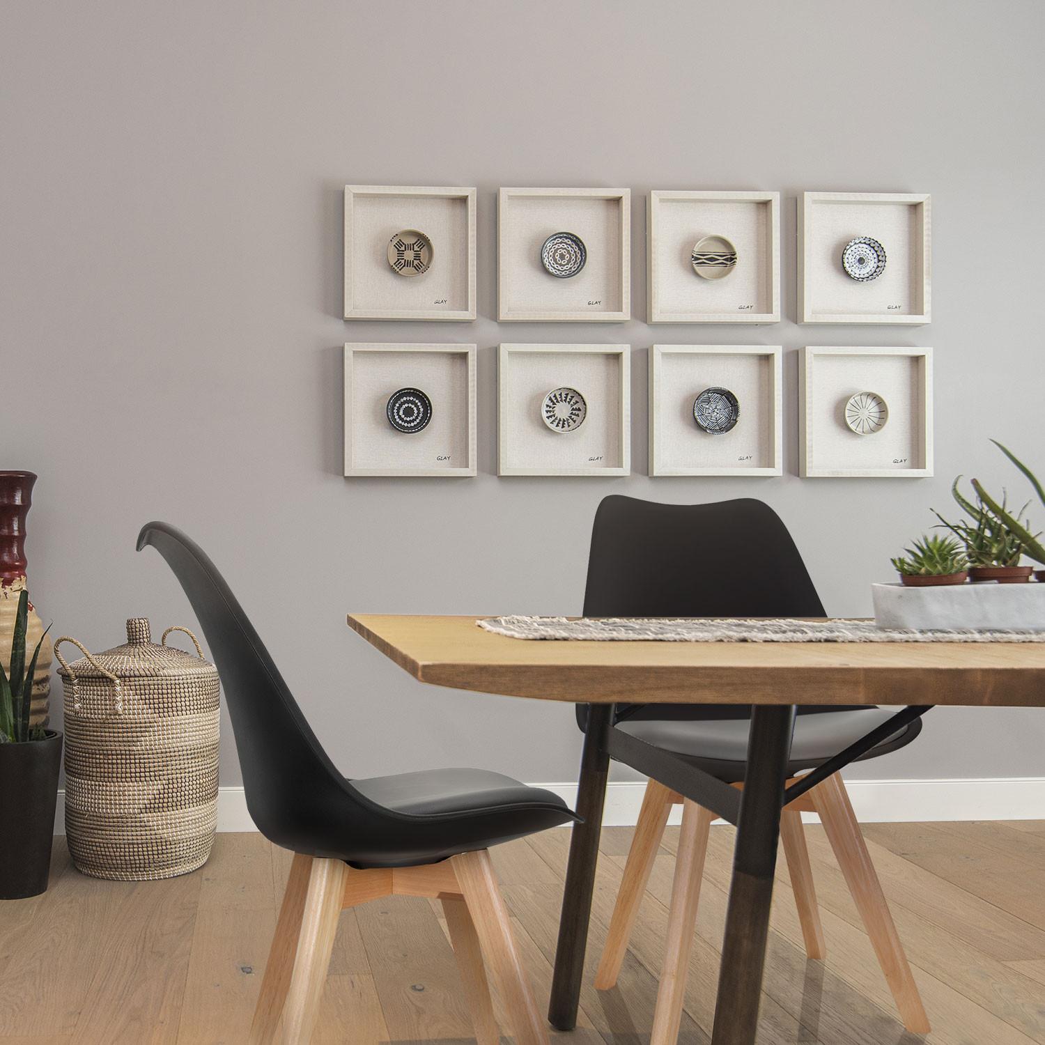 Stuhl-Set 4er Scandi Schwarz - Buchefarben/Schwarz, MODERN, Holz/Kunststoff (748/87/56cm) - MID.YOU