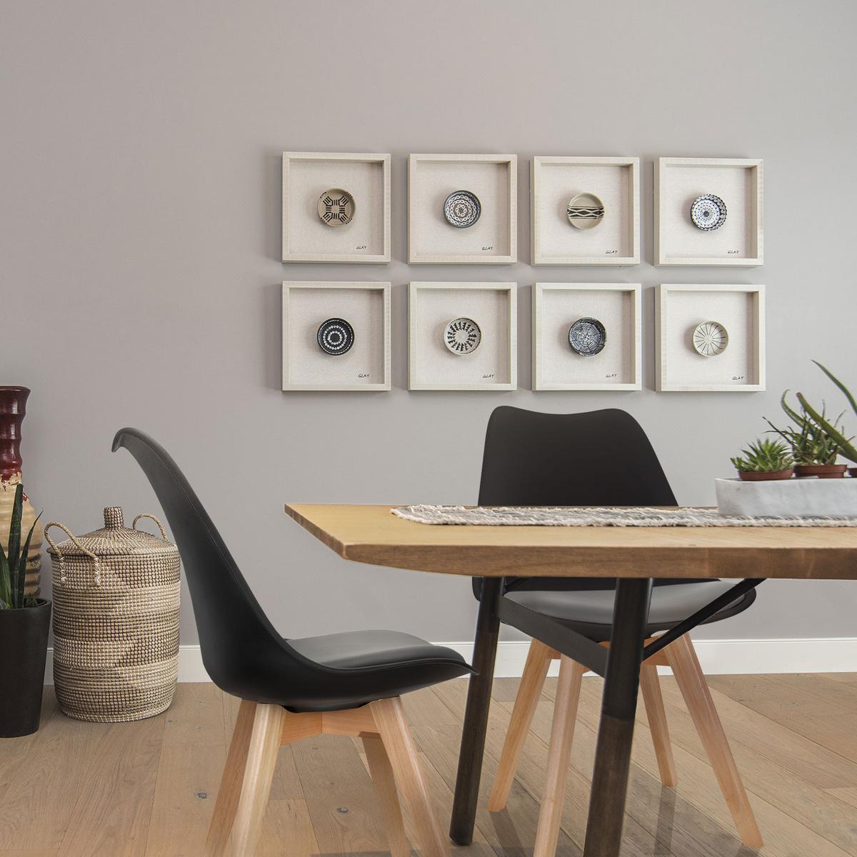 Stuhl-set 4er Scandi Schwarz - Buchefarben/Schwarz, MODERN, Holz/Kunststoff (48/87/56cm) - MID.YOU