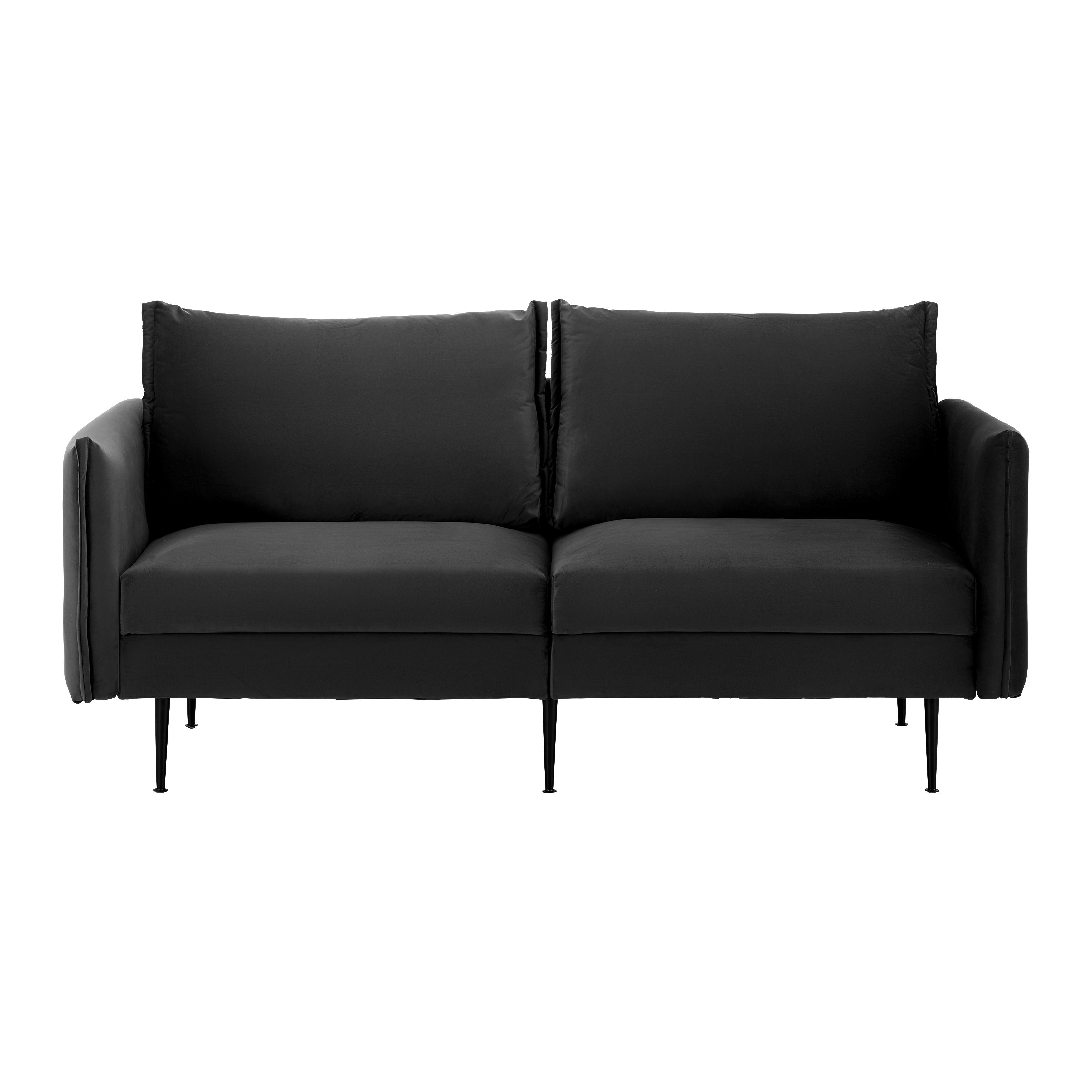 Pohovka YARA čierna - čierna/tmavosivá, Modern, kov/drevo (194/77/92cm) - Bessagi Home
