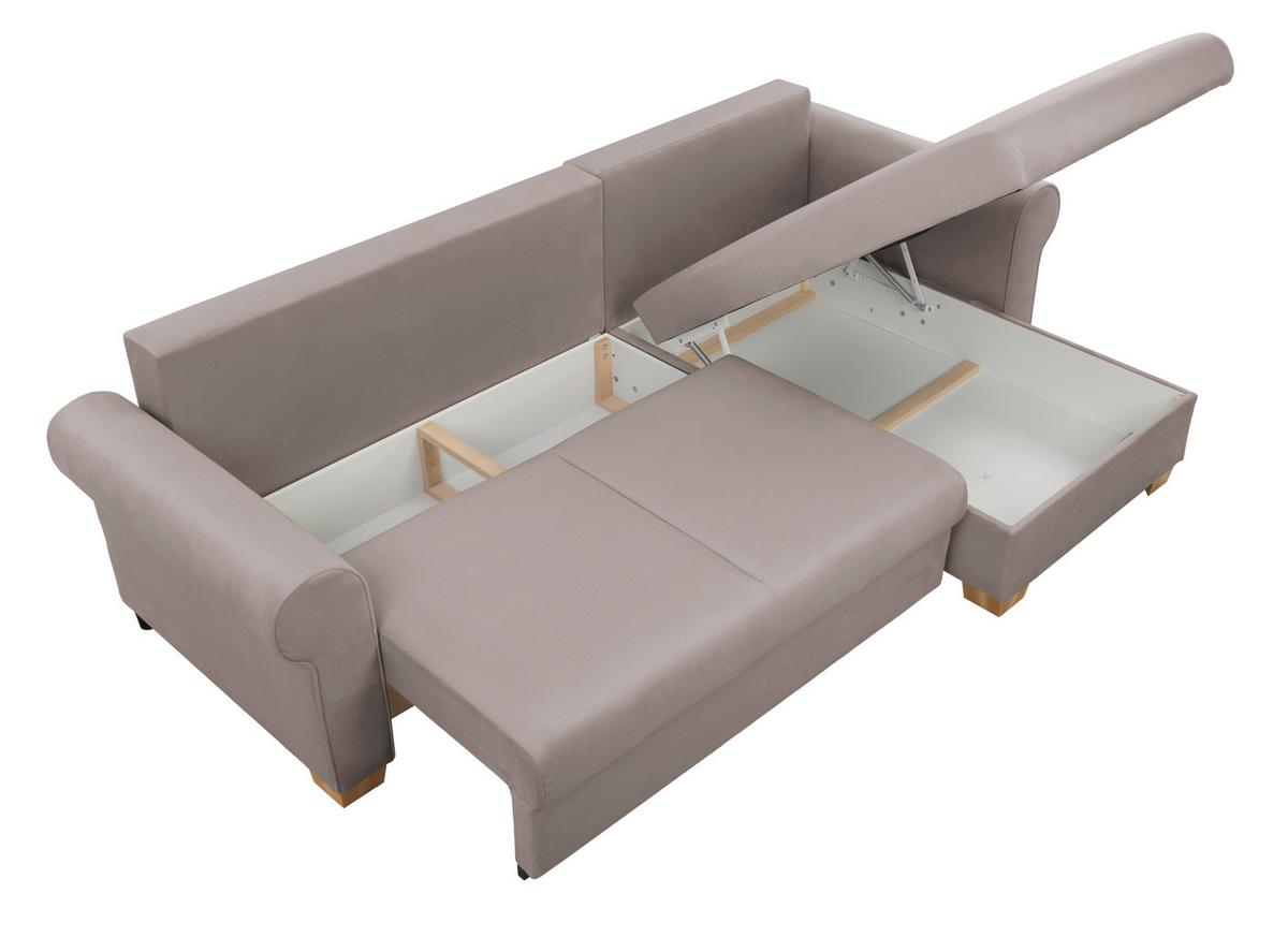 Ecksofa Arles, Taupe 1 S: 266x161 Cm - Taupe/Buchefarben, Design, Textil (266/161cm) - MID.YOU