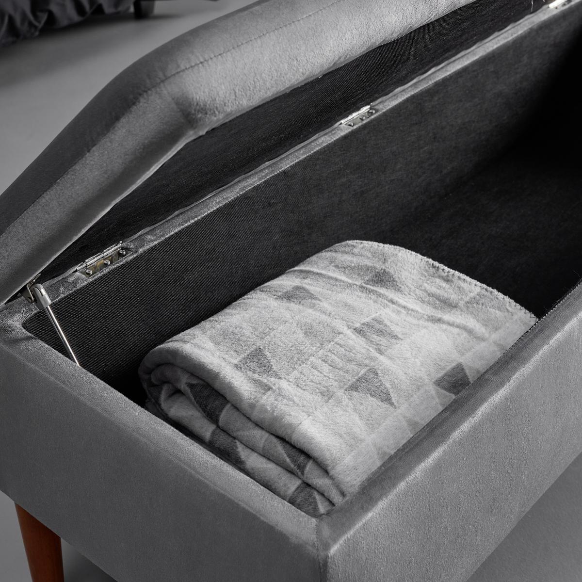 Lavica s úl. priestorom Jessy sivá - farba buka/sivá, Modern, drevo/textil (150/50/55cm) - Bessagi Home