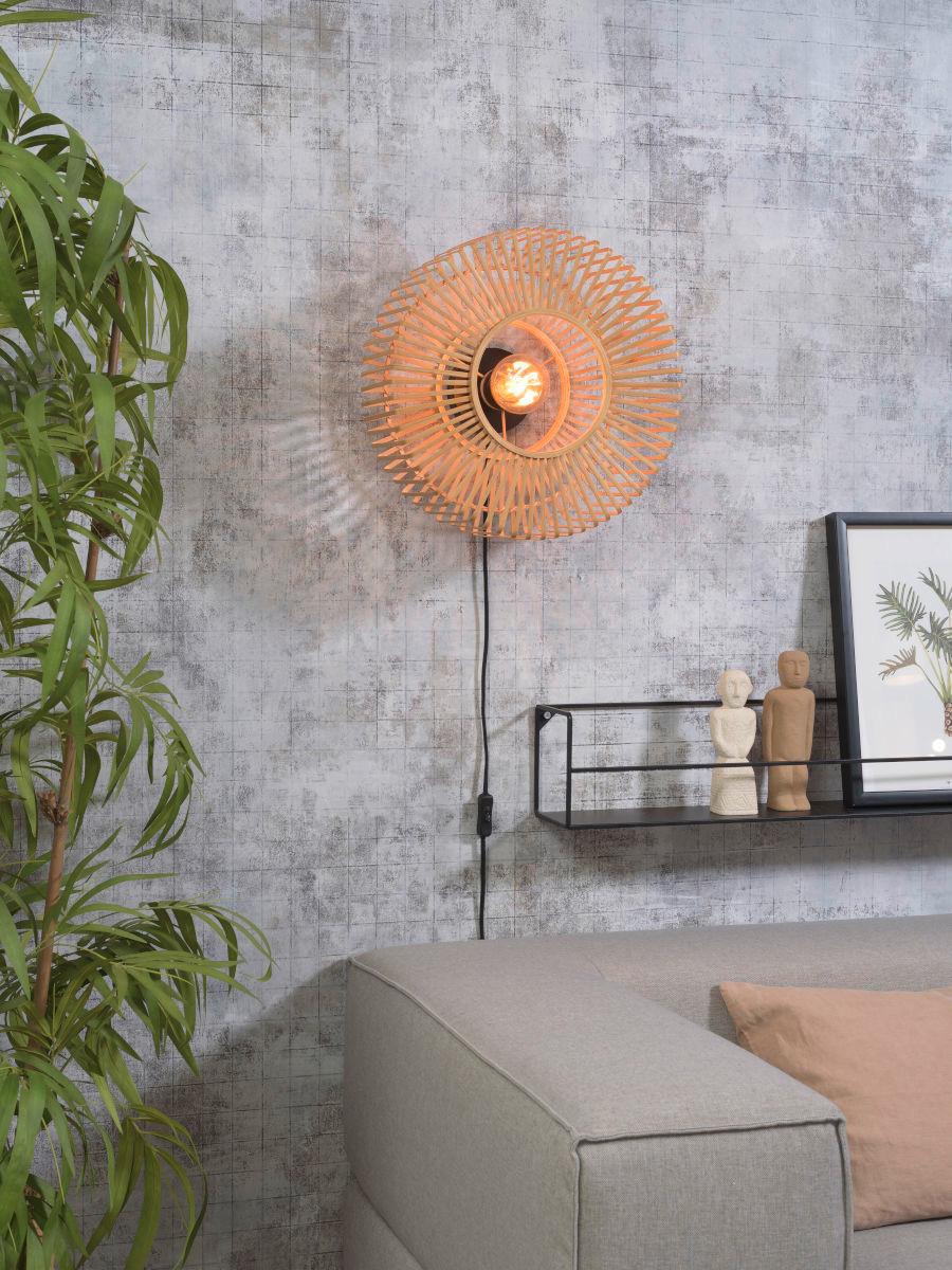 Wandleuchte Bromo/w/4018/n - Naturfarben, Trend, Holz (20/40cm) - Good & Mojo