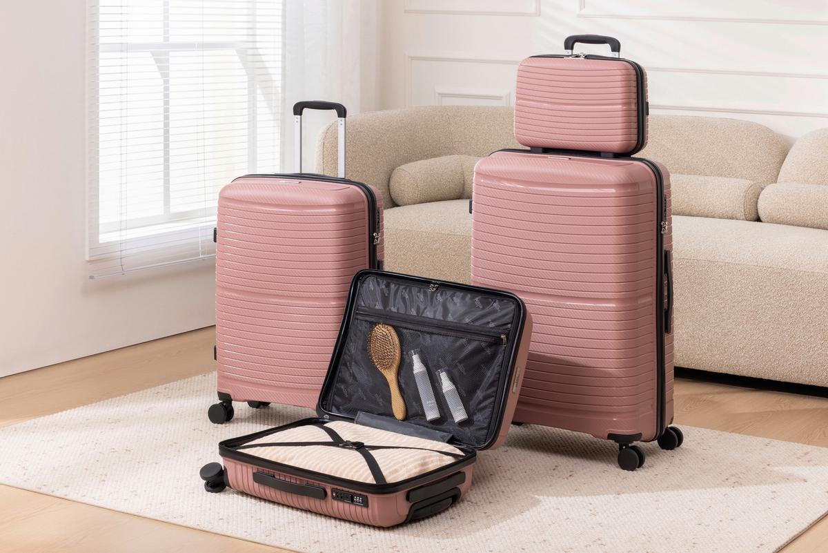 REISEKOFFERSET MONIKA - Pink, KONVENTIONELL, Kunststoff/Textil - Luca Bessoni