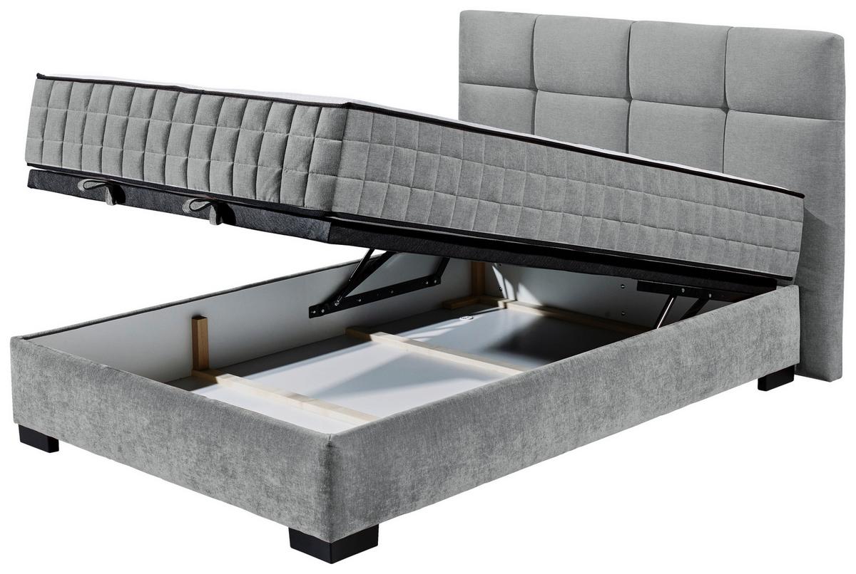Boxbett Nagol A - Anthrazit/Schwarz, MODERN, Holzwerkstoff/Textil (120/200cm) - MID.YOU