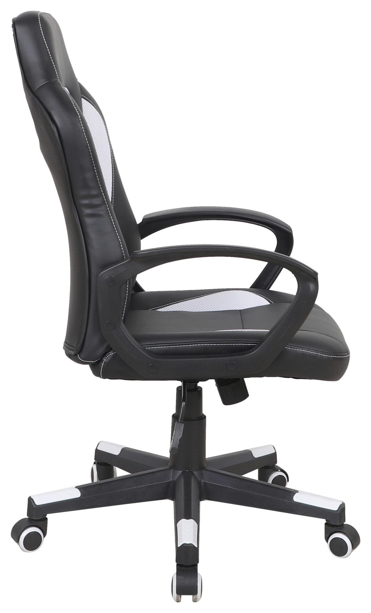 Otočná židle LIA *CENOVÝ TRHÁK* - bílá/černá, Moderní, textil/plast (56/104-113/64cm) - Based