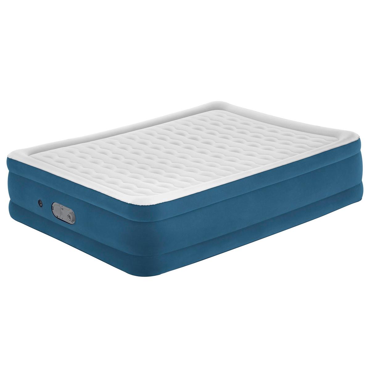 Luftbett Sara 203x152x46 Cm Bis 300kg, Inkl. Pumpe - Dunkelblau/Grau, KONVENTIONELL, Kunststoff/Metall (203/152/46cm) - Bestway