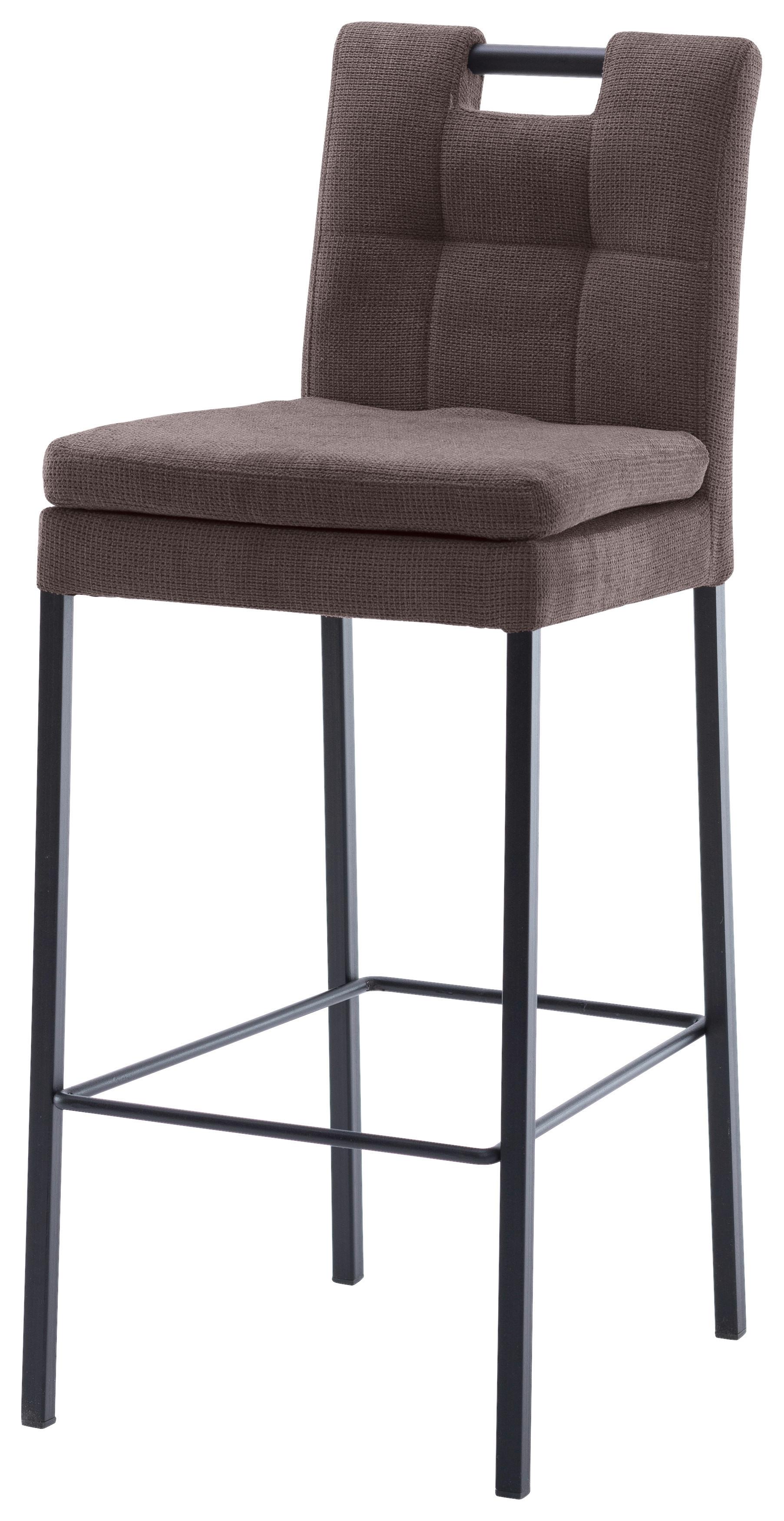 Barhocker Madrid Dunkelgrau/Schwarz B: 42 cm - Dunkelgrau/Schwarz, Design, Textil/Metall (42/102/52cm) - Cantus