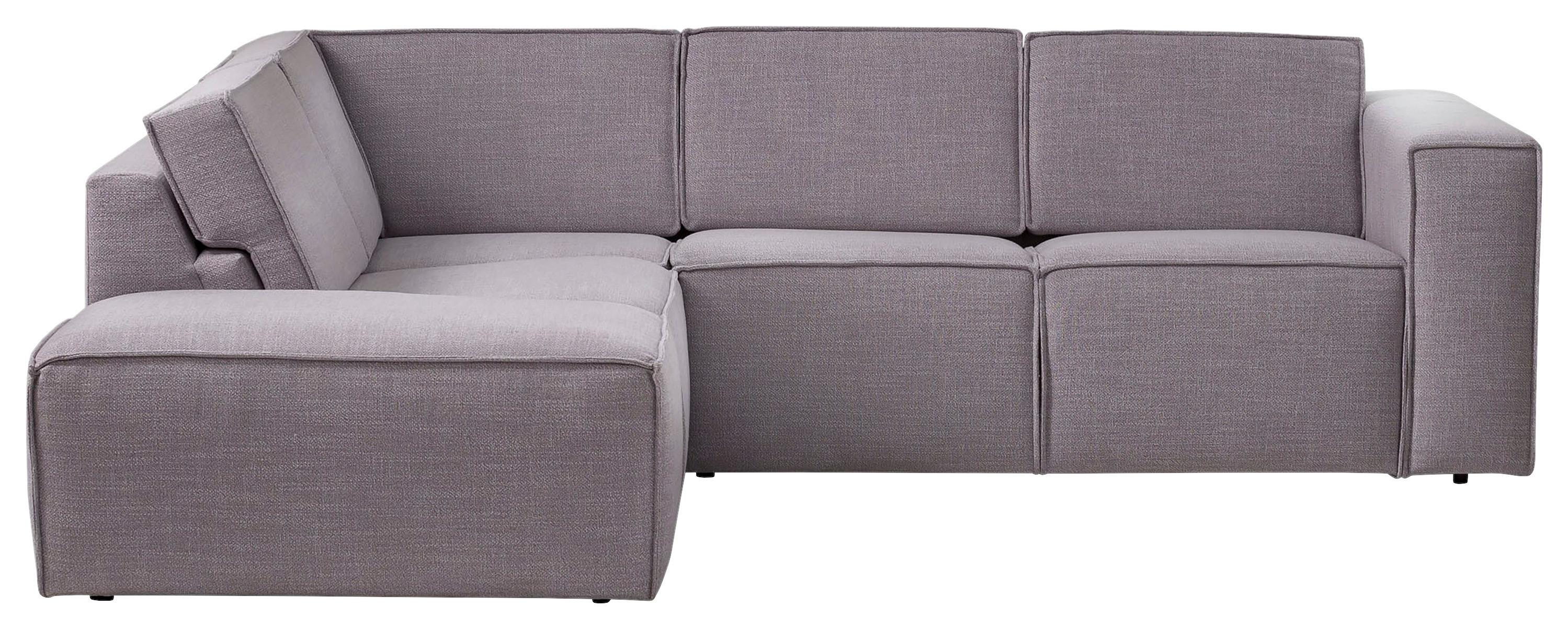 Ecksofa Dice Grau 220x275 Cm - Schwarz/Grau, MODERN, Textil (220/275cm) - Trendmanufaktur