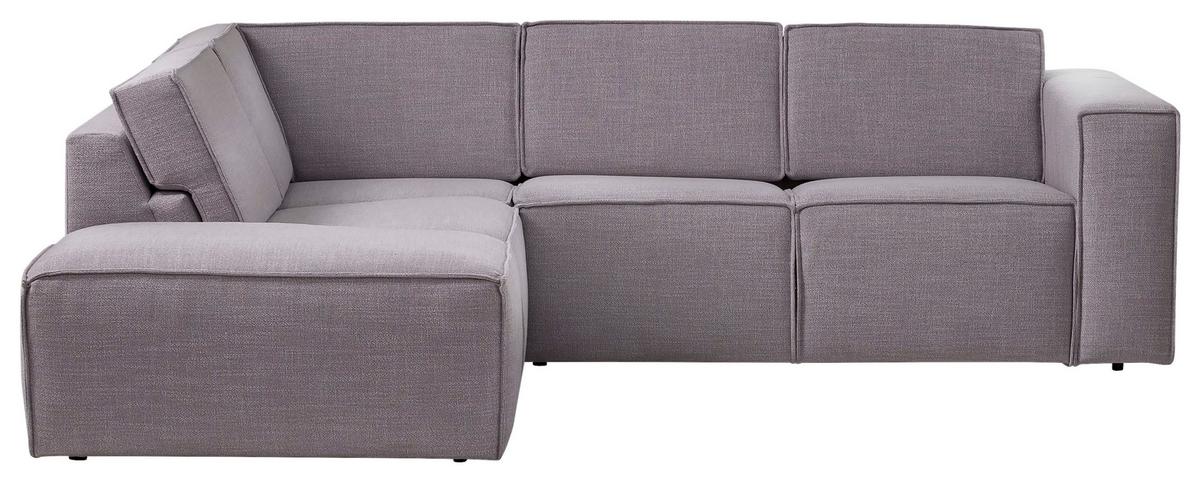 Ecksofa Dice Grau 220x275 Cm - Schwarz/Grau, MODERN, Textil (220/275cm) - Trendmanufaktur