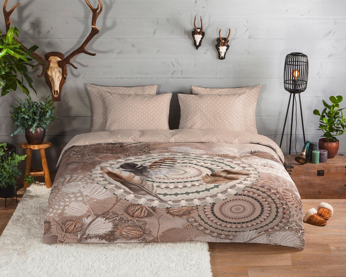 BETTWÄSCHE RINGHDA - Taupe/Sandfarben, Design, Textil (140/200cm)
