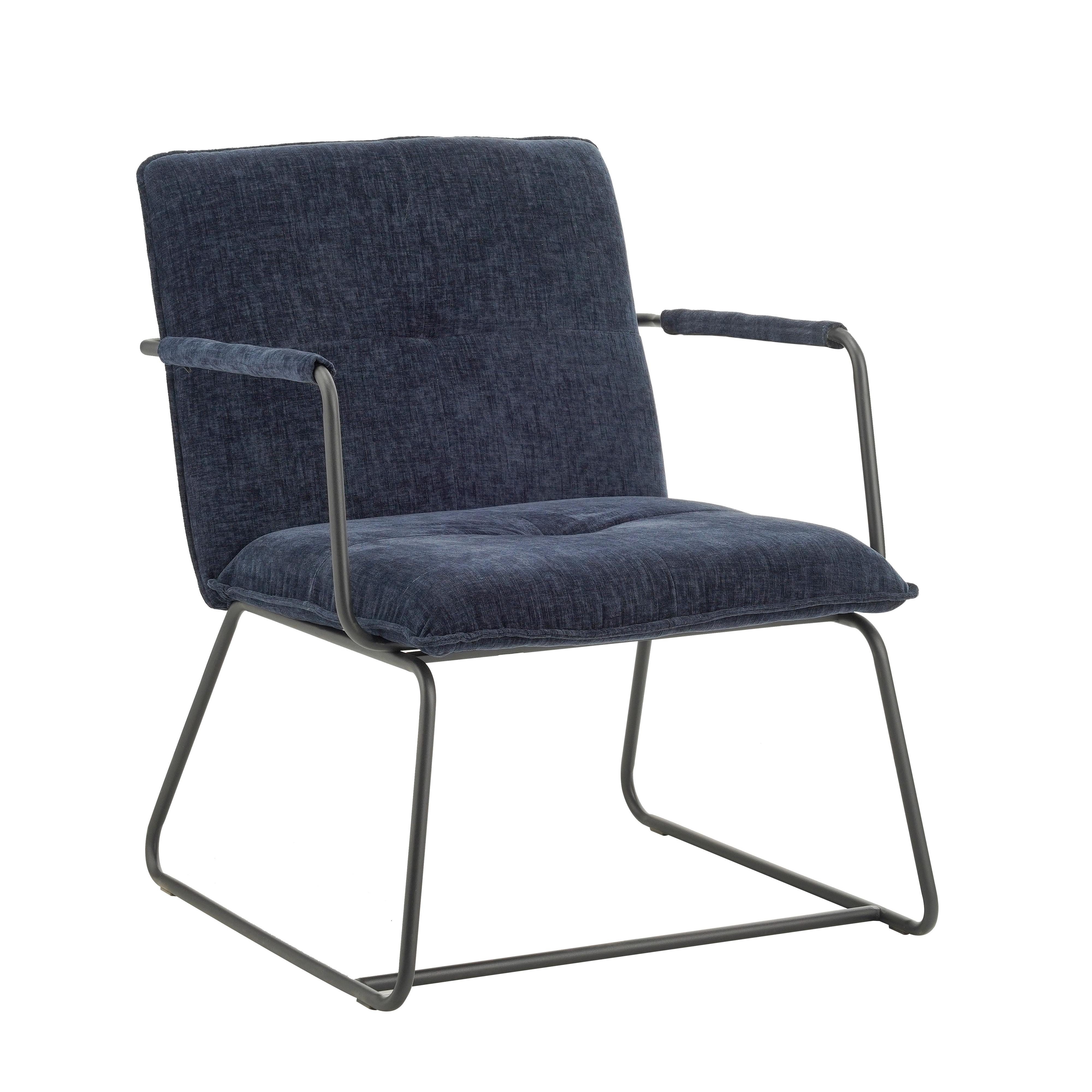 Sessel Bilbao Blau B: 65 cm - Blau/Schwarz, MODERN, Textil (65/80/68cm) - MID.YOU