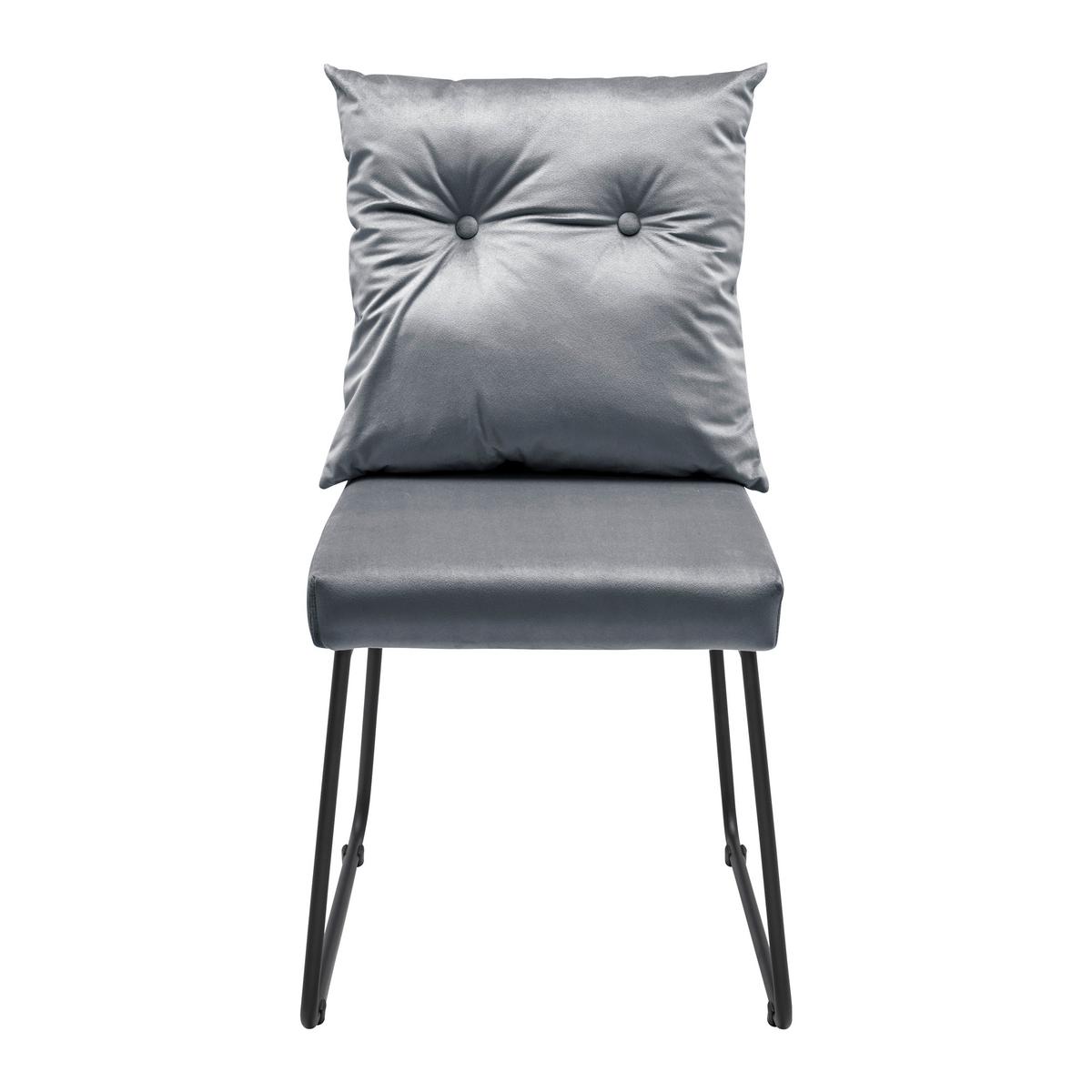 Stolička zo zamatu Bono sivá - čierna/sivá, Modern, kov/drevo (44/90/58cm) - Bessagi Home