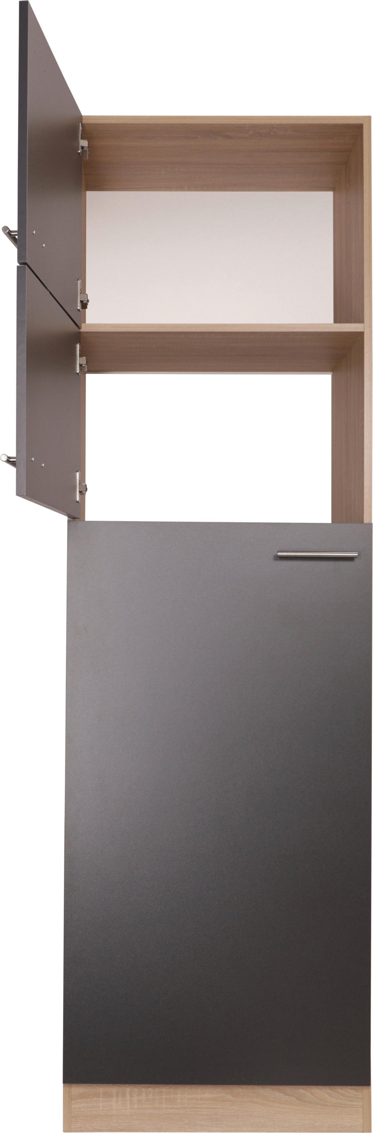 Geräteumbauschrank Merle Grau, Eiche Dekor B:60cm - Eichefarben/Grau, Basics, Holzwerkstoff (60/200/60cm) - Respekta