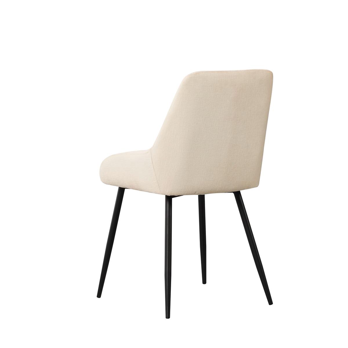 Stuhl-Set Cannes Creme/Weiß B: 52 cm - Creme/Schwarz, MODERN, Textil/Metall (52/86/44cm) - MID.YOU