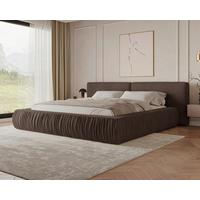 POLSTERBETT Vanessa Braun 140x200cm - Schwarz/Braun, MODERN, Holz/Metall (140/200cm) - Livetastic