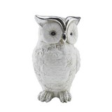 Dekoeule Sam - Silberfarben/Weiß, KONVENTIONELL, Stein (22,2/18/29cm) - Ombra