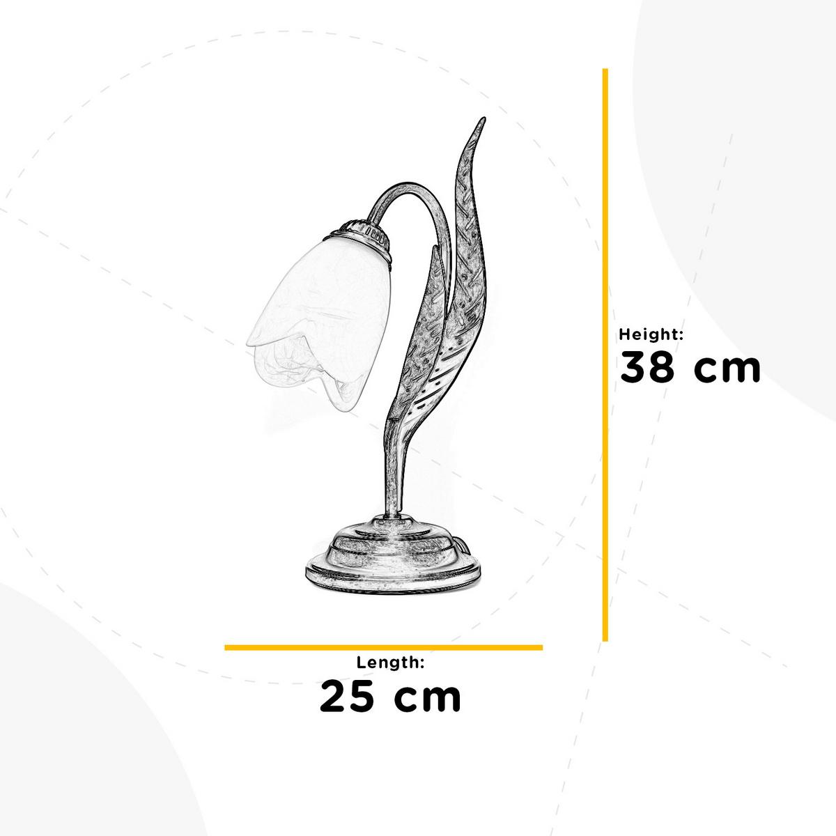 Tischleuchte 4240/L - Bronzefarben, KONVENTIONELL, Glas/Metall (25/38cm)