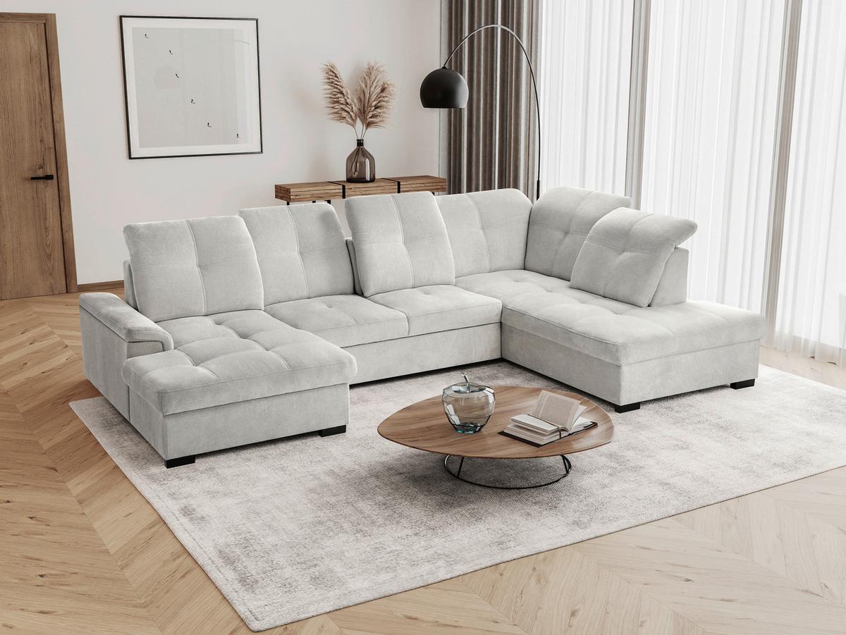 Sarokkanapé Prada - szürkésbarna, Modern, textil (176/358/230cm)