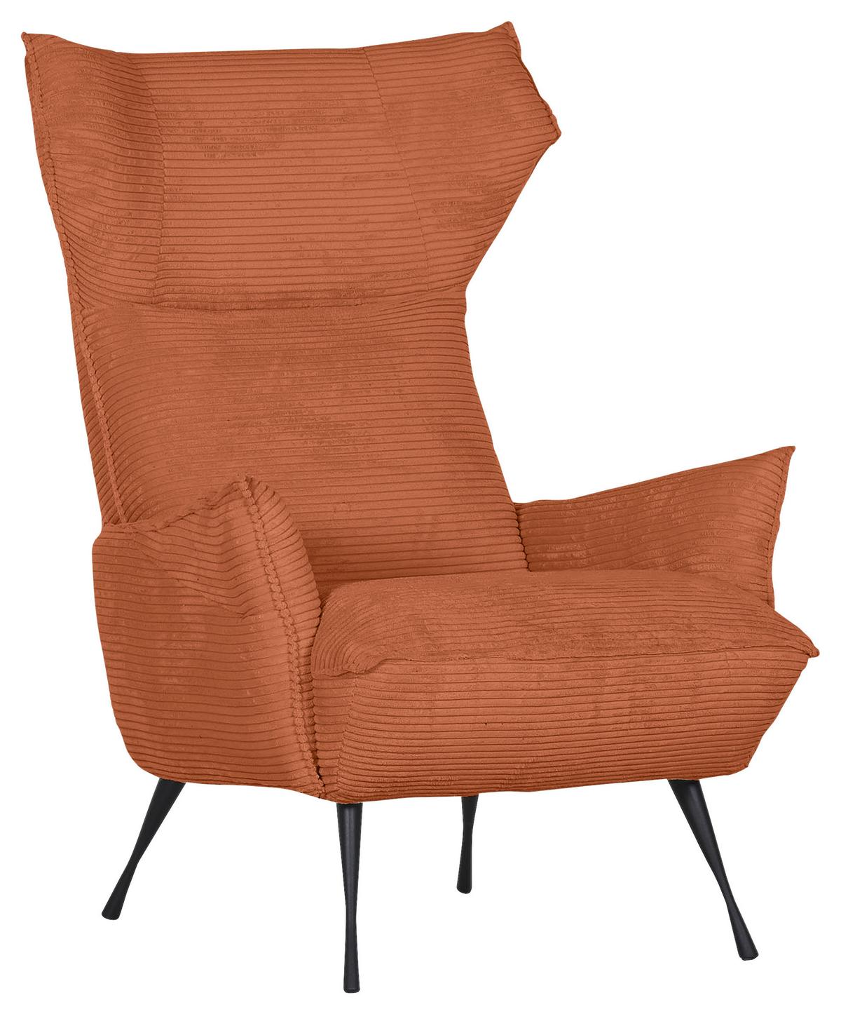 Ohrensessel Lorris - Rostfarben/Schwarz, KONVENTIONELL, Textil (83/110/92cm) - MID.YOU