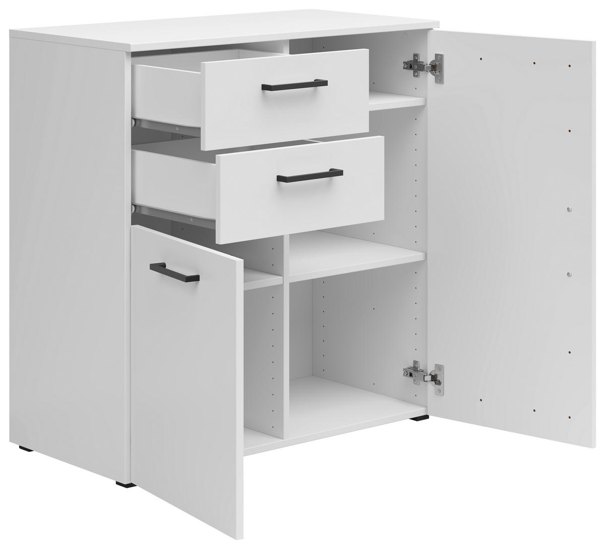 Komód Cabinet - fehér, Modern, faalapú anyag (80/83/40cm)