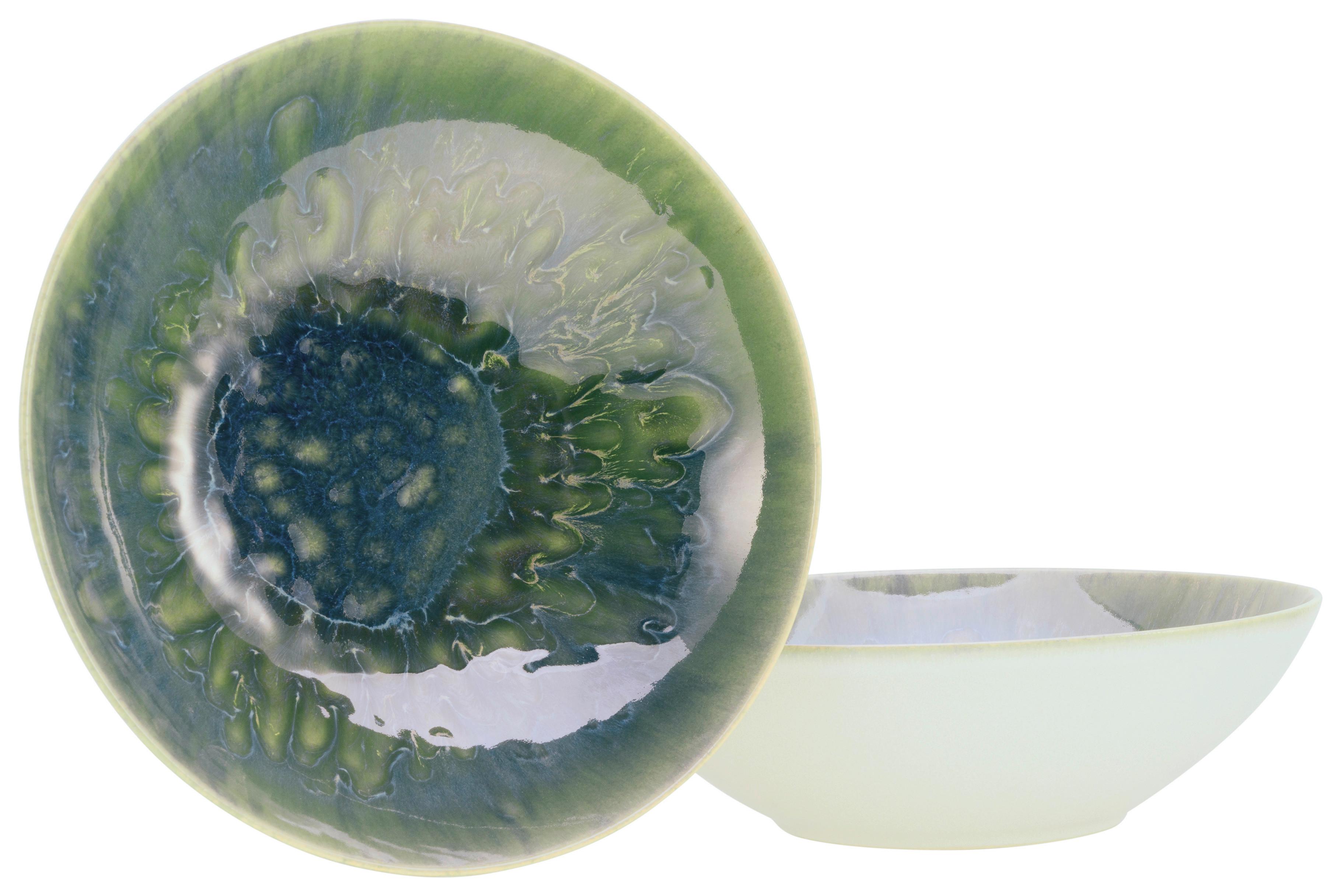 Salatschüsselset Steinzeug Yuki 2--Teilig.  ⌀: 24 Cm - Blau/Grün, Basics, Keramik (24cm) - Creatable