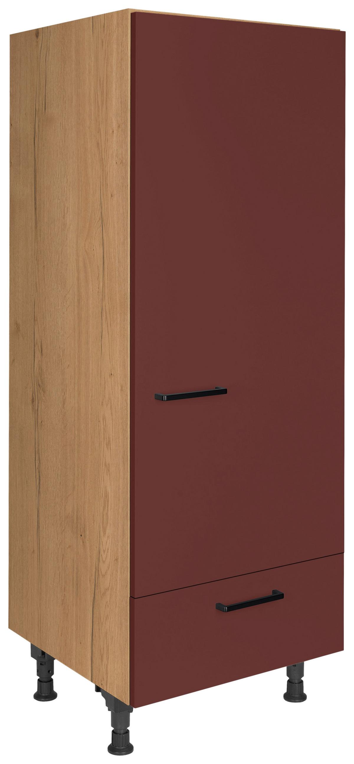 Geräteumbauschrank Easytouch - Eichefarben/Rot, MODERN, Holzwerkstoff (60/168/58cm) - Nobilia