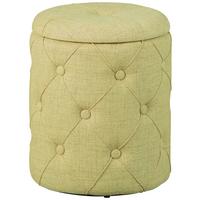 Hocker Mit Stauraum Yapak Webstoff Gelbgrün H: 40cm Rund - Grün, KONVENTIONELL, Holzwerkstoff/Kunststoff (34/40/34cm) - MID.YOU