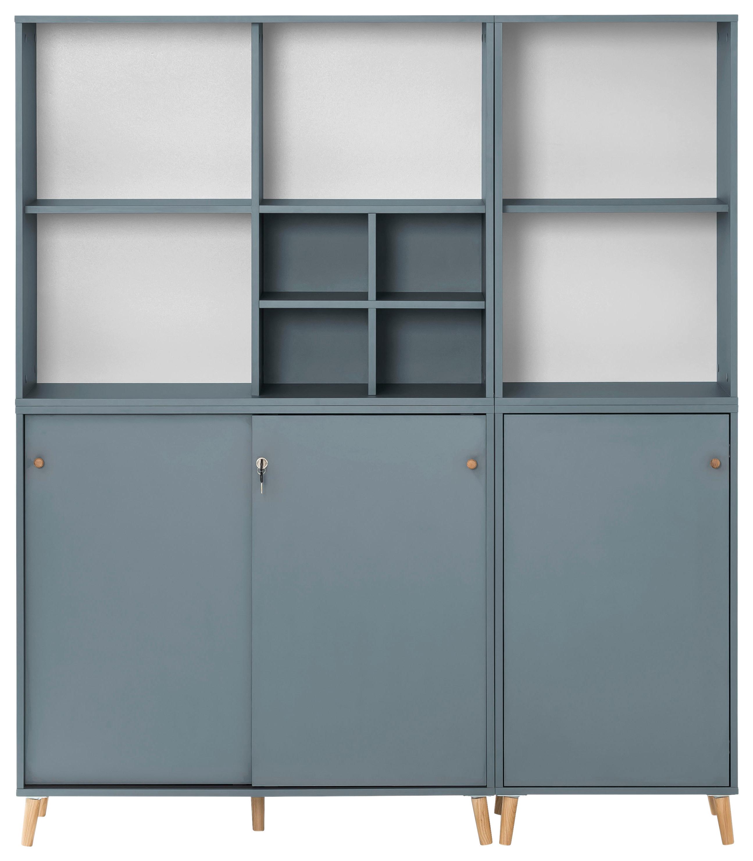 Aktenschrank Set Us1000+us510+regal - Petrol, MODERN, Holzwerkstoff (151,05/175,2/41cm) - MID.YOU