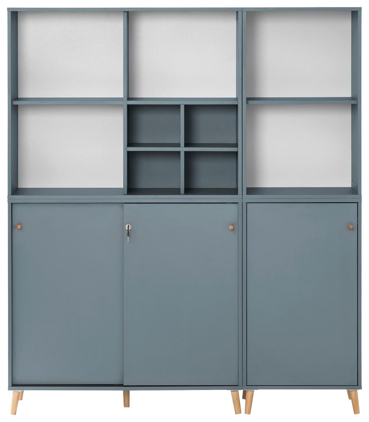 Aktenschrank Set Us1000+us510+regal - Petrol, MODERN, Holzwerkstoff (151,05/175,2/41cm) - MID.YOU