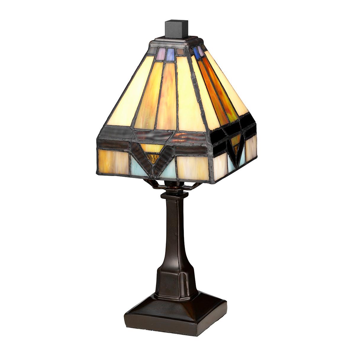 Tischlampe Holmes Bronzenfarbe - Bronzefarben, Natur, Glas/Metall (12.5/30.5/12.5cm) - Elstead Lighting