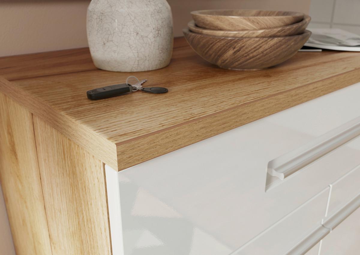 Schuhschrank Aledo Weiß B: 75 cm - Eichefarben/Weiß, MODERN, Holzwerkstoff (75/110/41cm) - Germania