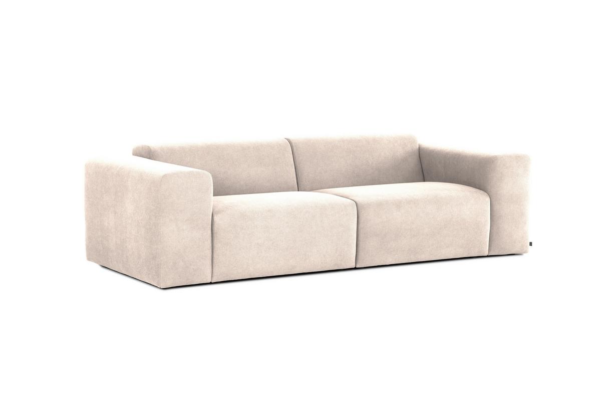 3-Sitzer-Sofa Manne Beige B: 266 cm - Beige/Schwarz, Design, Textil (266/76/116cm) - MID.YOU