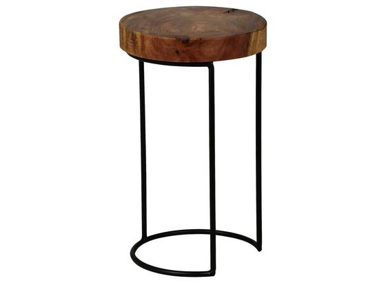 Beistelltisch Akola D: ca. 28 cm - Sheeshamfarben/Schwarz, Design, Holz/Metall (28/28/45cm) - Carryhome Beistelltisch Akola D: ca. 28 cm - Sheeshamfarben/Schwarz, Design, Holz/Metall (28/28/45cm) - Carryhome