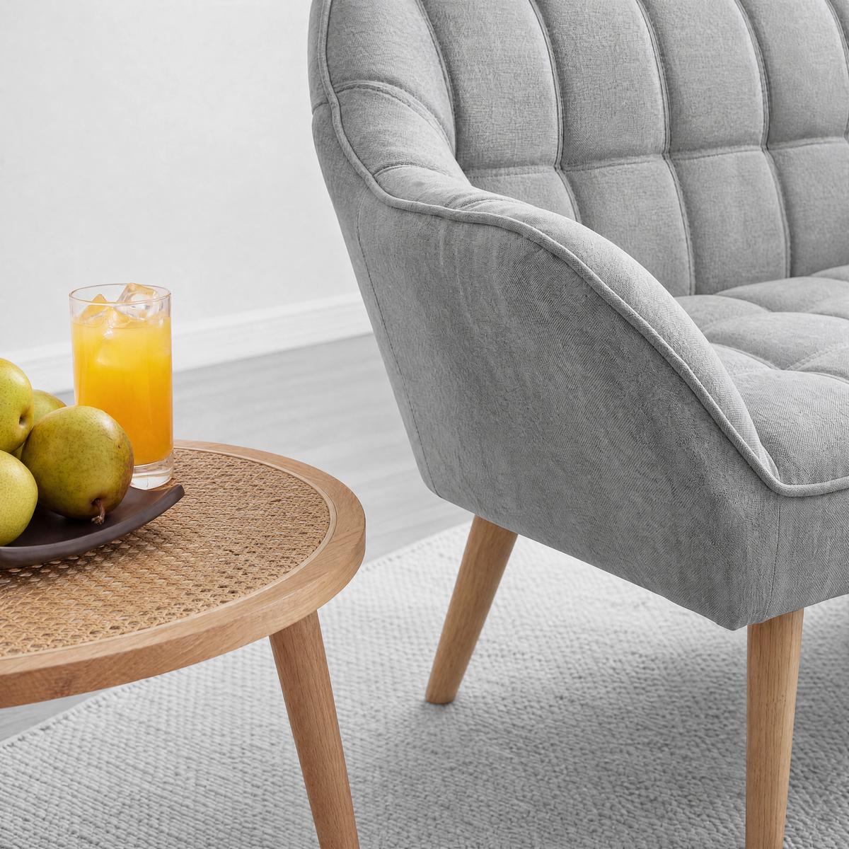 Dvoumístná pohovka MONIQUE, šedý velur - šedá, Moderní, dřevo/textil (127/76/74,5cm) - Modern Living