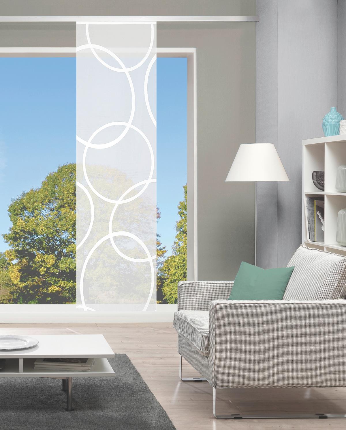 Flächenvorhang Pinale Weiß B: 57 Cm - Weiß, Basics, Textil (57/225cm)