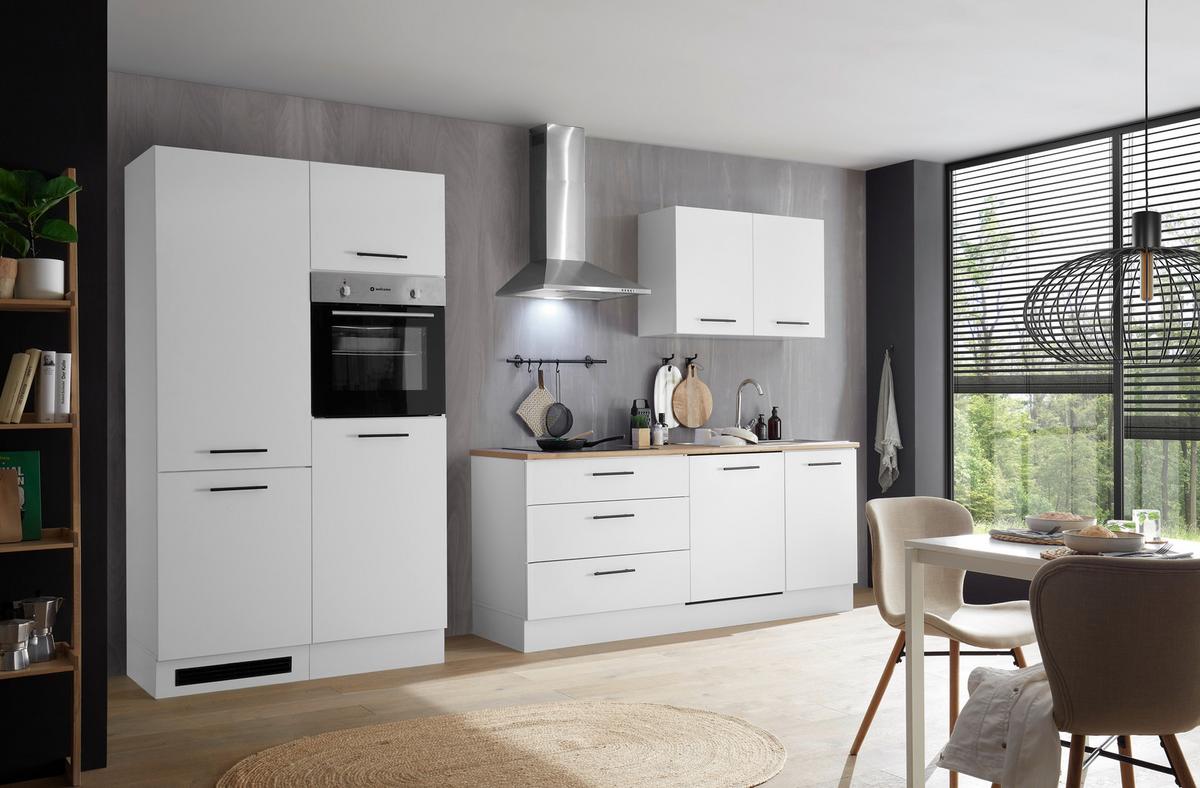 Küchenblock Tirol Weiß B: 310 cm - Eichefarben/Weiß, Basics, Holzwerkstoff (310cm) - MID.YOU