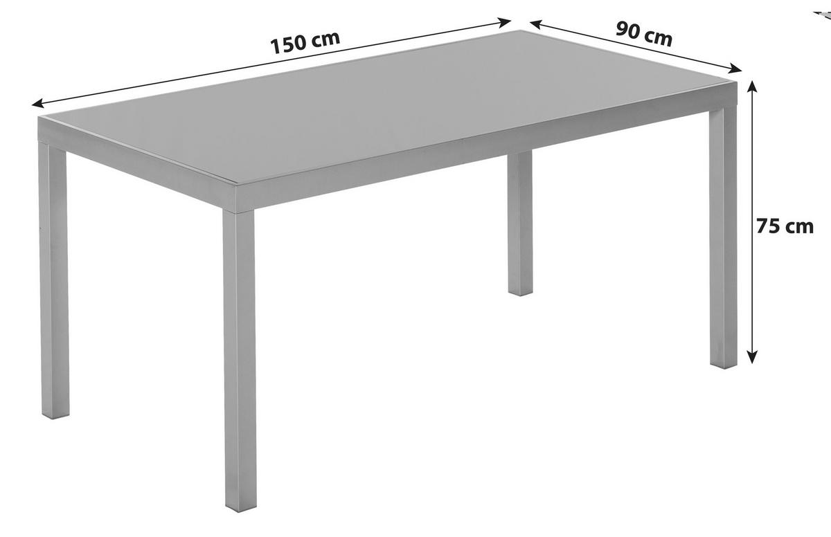 Gartengarnitur 7--Teilig Di Lusso aus Aluminium - Anthrazit/Silberfarben, MODERN, Textil/Metall - Gardenson