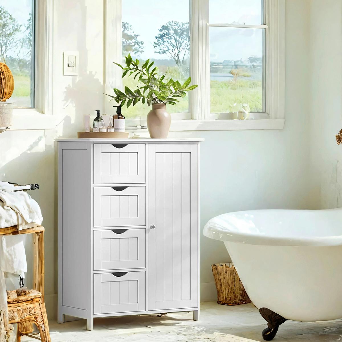 Midischrank Bathroom Cabinet - Weiß, MODERN, Holzwerkstoff (65/90/35cm) - MID.YOU