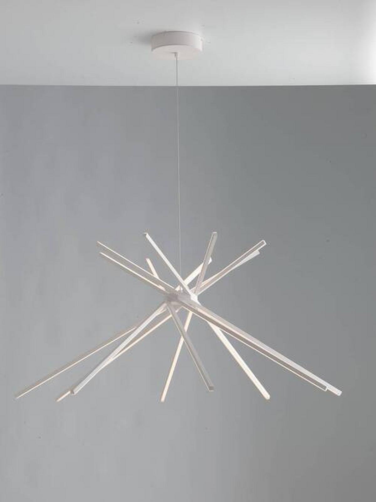 LED-Hängeleuchte Shanghai-S8c Bco - Weiß, Design, Metall (113/160cm)