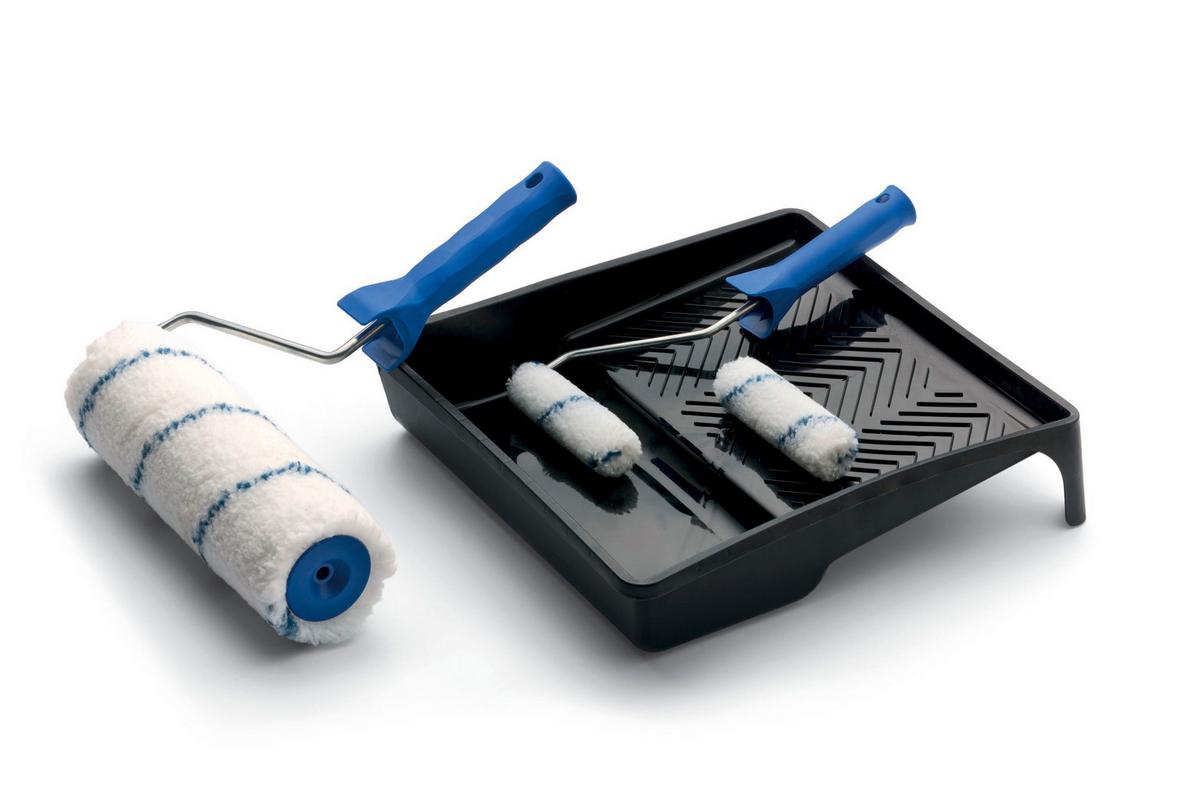 Farbrollerset S20230 Farbwanne, Walze, Bügel - Blau, Basics, Kunststoff (25cm) - SCHULLER Eh klar