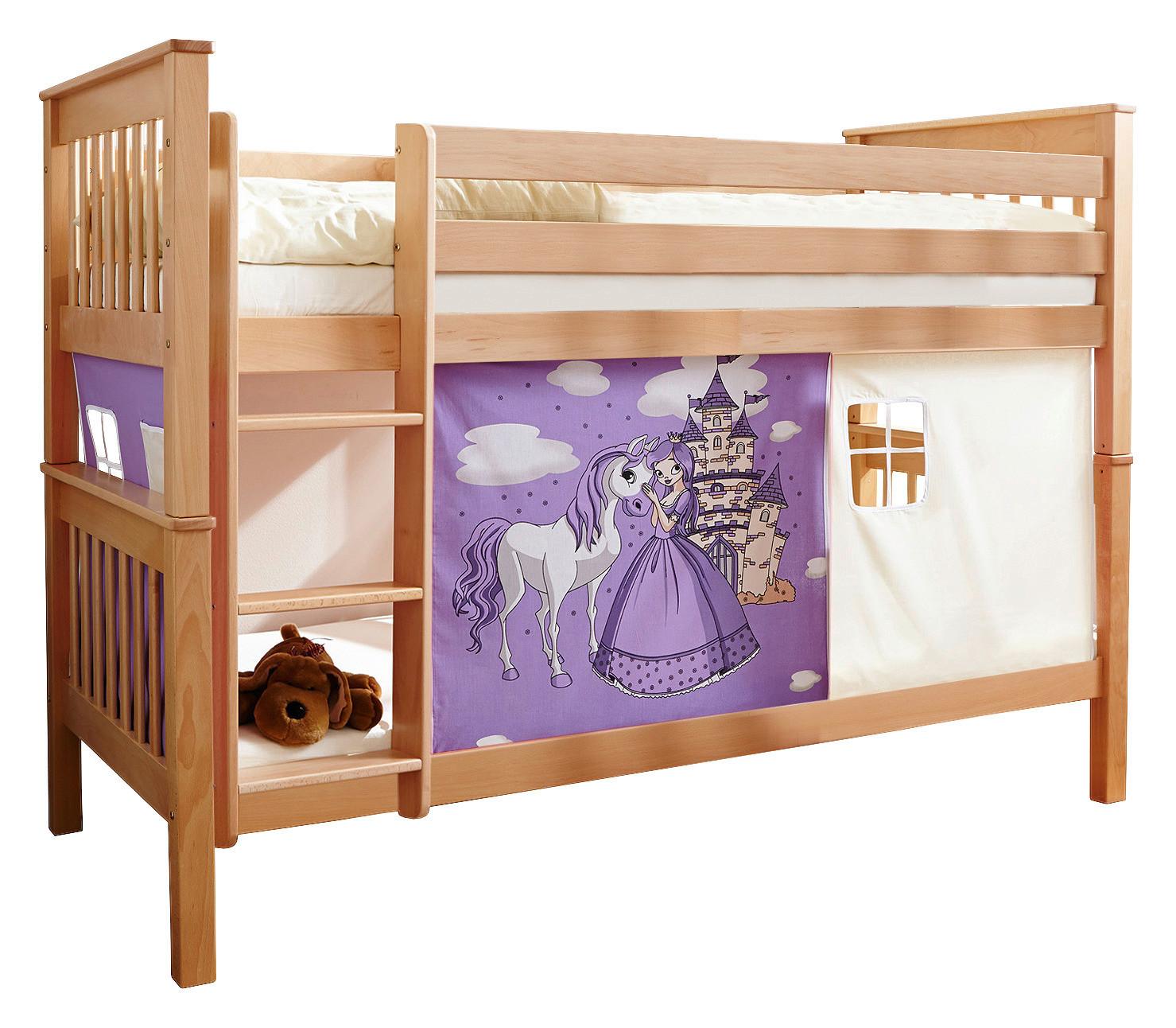 Patrová Postel Koník Fialový Sammy 90x200 Cm Přírodní - bílá/barvy buku, Moderní, dřevo (90/200cm) - MID.YOU