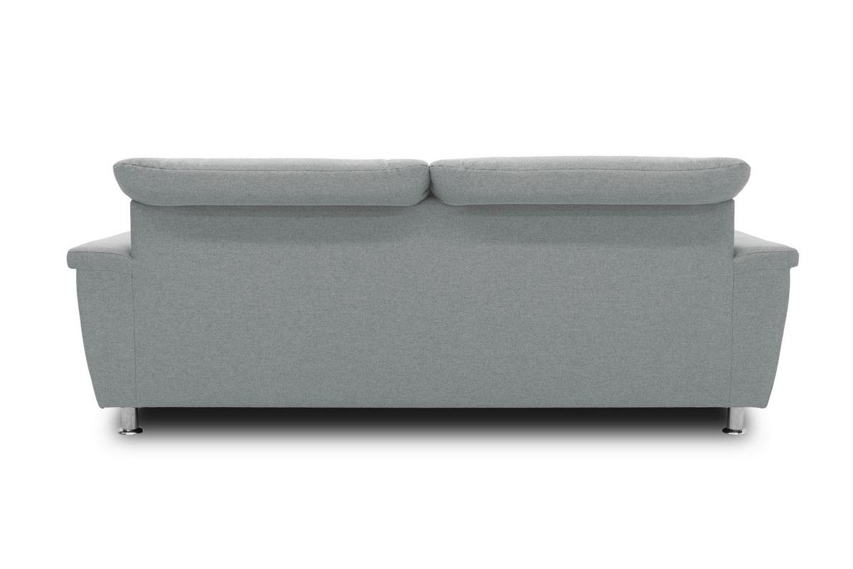 2-sitzer-sofa Mit Kopfteil Verstellbar Franzi Grau - Chromfarben/Grau, KONVENTIONELL, Textil (210/81/105cm) - MID.YOU